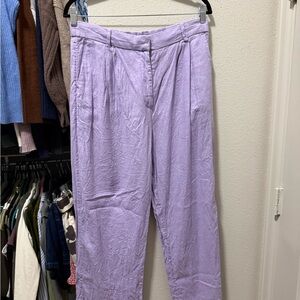 Abercrombie & Fitch Lavender High-Waist Trousers